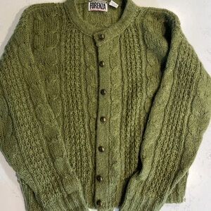 Forenza women Green Cable Knit Sweater mohair